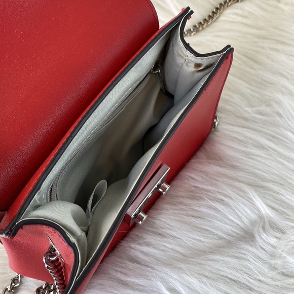 BCBG Red Mini Purse Chain Strap Handbag - Picture 8 of 14